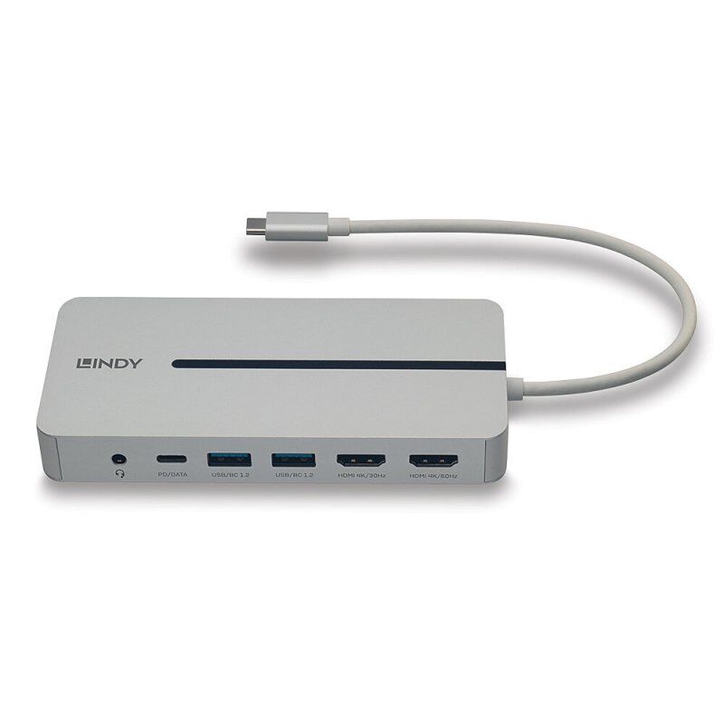 Lindy 43360 notebook dock/port replicator Wired USB 3.2 Gen 1 (3.1 Gen 1) Type-C Silver, White