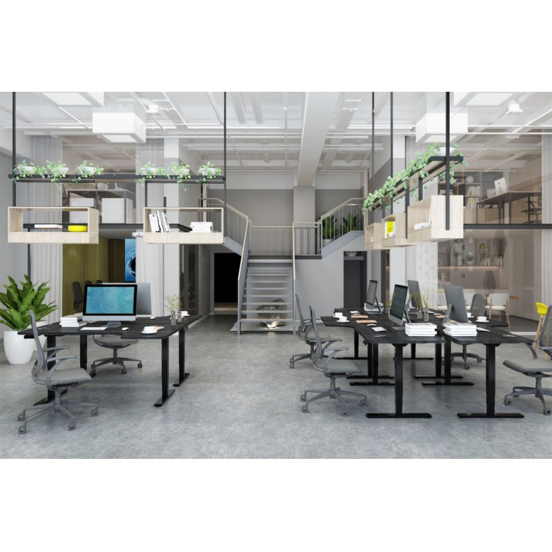 Digitus Piètement de table réglable en hauteur électriquement, deux moteurs, 3 vitesses, noir