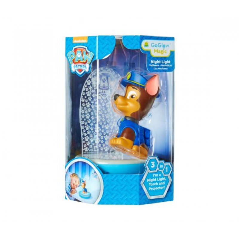 Paw Patrol - Chase Kids Magic Bedside Night Light, Torch and Projector - (10043)