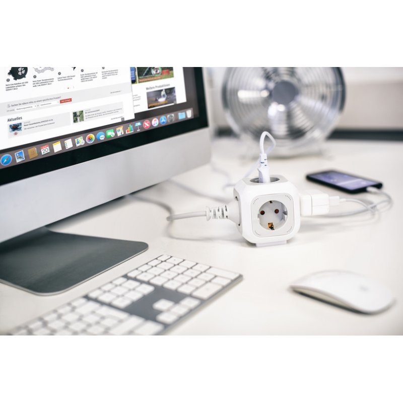 Brennenstuhl 1150090 multiprise 1,4 m 4 sortie(s) CA Intérieure Blanc