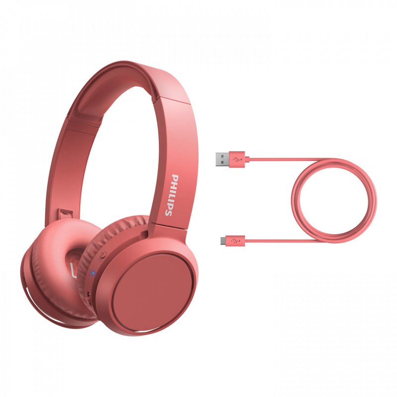 Philips Audio - On-ear Wireless Headphones - Red