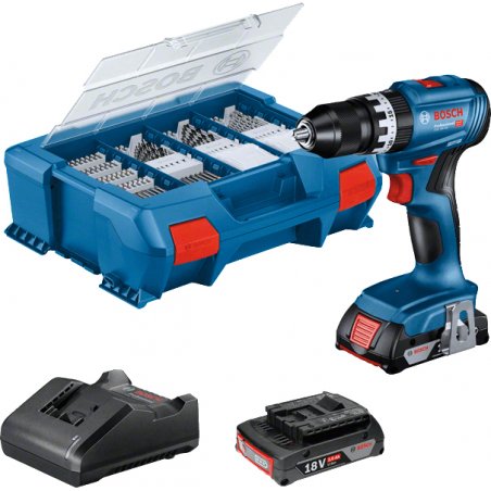 BOSCH GSB 18V-45 2x 2,0Ah Zubehör L-CASE  06019K3306