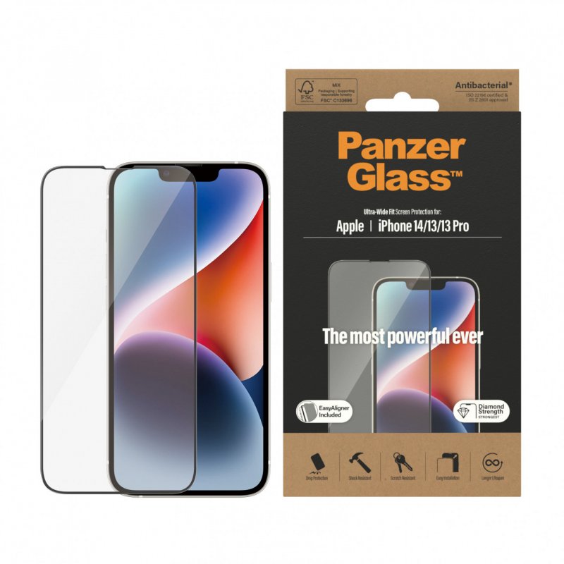 PanzerGlass ™ Screen Protector Apple iPhone 14 | 13 | 13 Pro | Ultra-Wide Fit w. EasyAligner