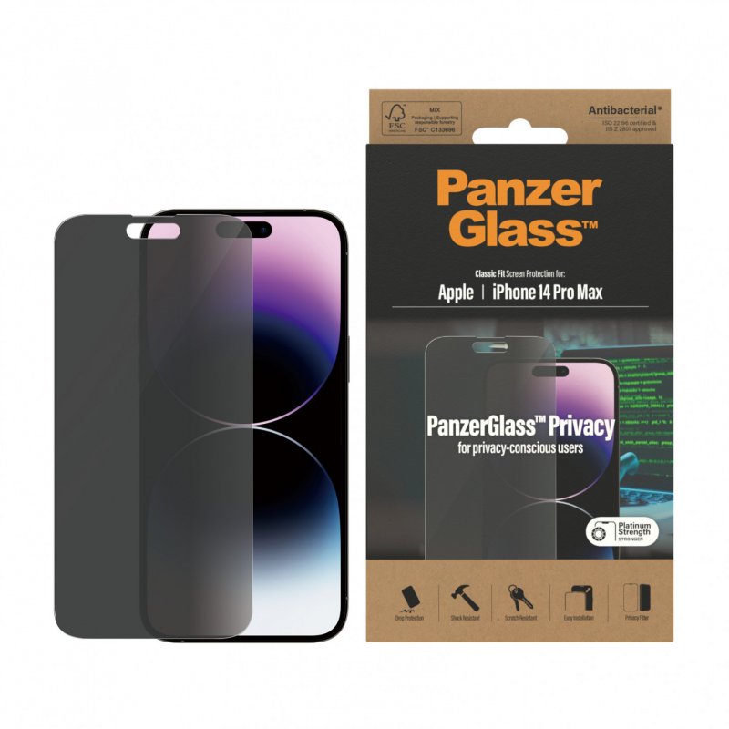 PanzerGlass ™ Privacy Screen Protector Apple iPhone 14 Pro Max | Classic Fit