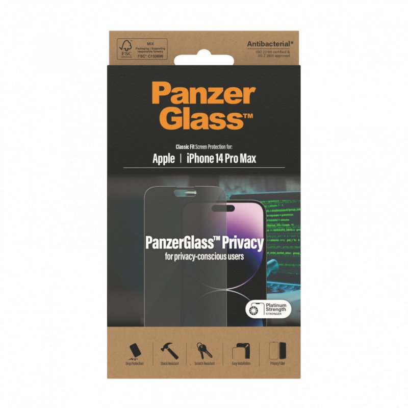 PanzerGlass ™ Privacy Screen Protector Apple iPhone 14 Pro Max | Classic Fit