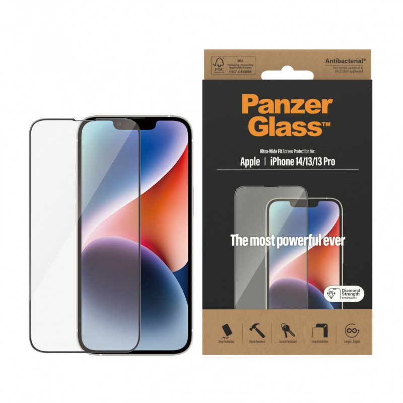 PanzerGlass ™ Screen Protector Apple iPhone 14 | 13 | 13 Pro | Ultra-Wide Fit