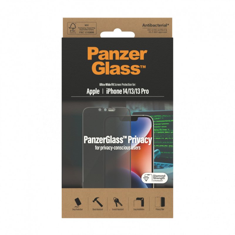 PanzerGlass Apple iPhone 14/13/13 Pro UW   iPhone 14/13/13 Pro UWF Privacy AB