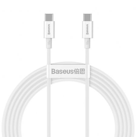 Baseus Superior câble USB 1 m USB 2.0 USB C Blanc