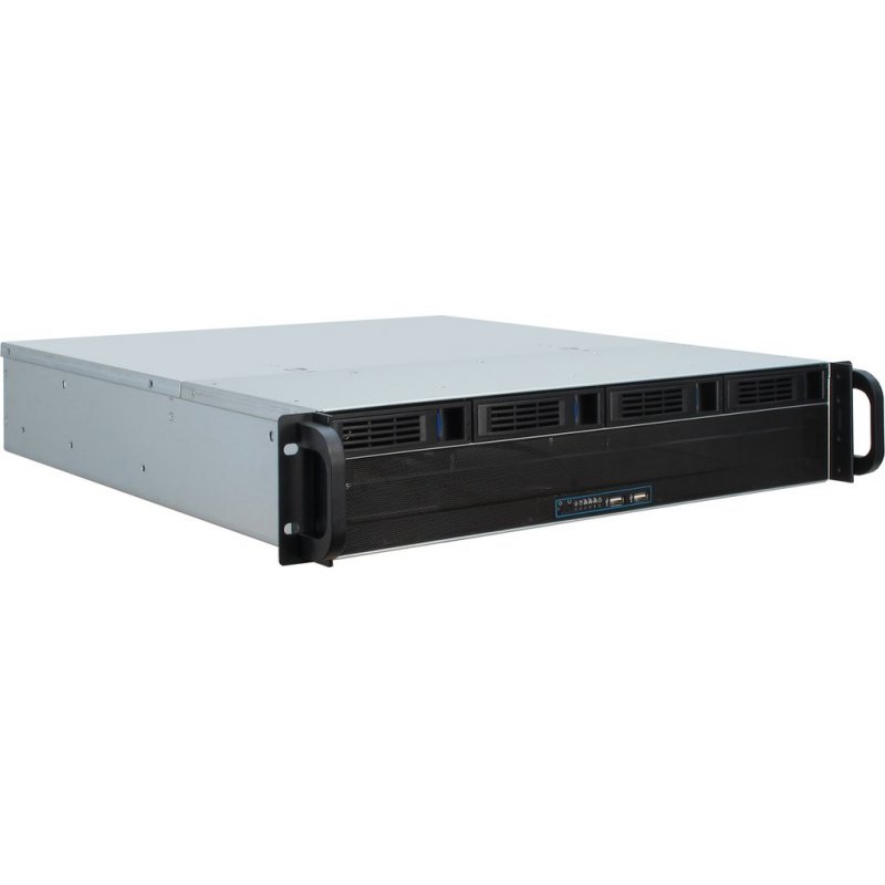 Inter-Tech 2U-2404L Rack Black, Silver