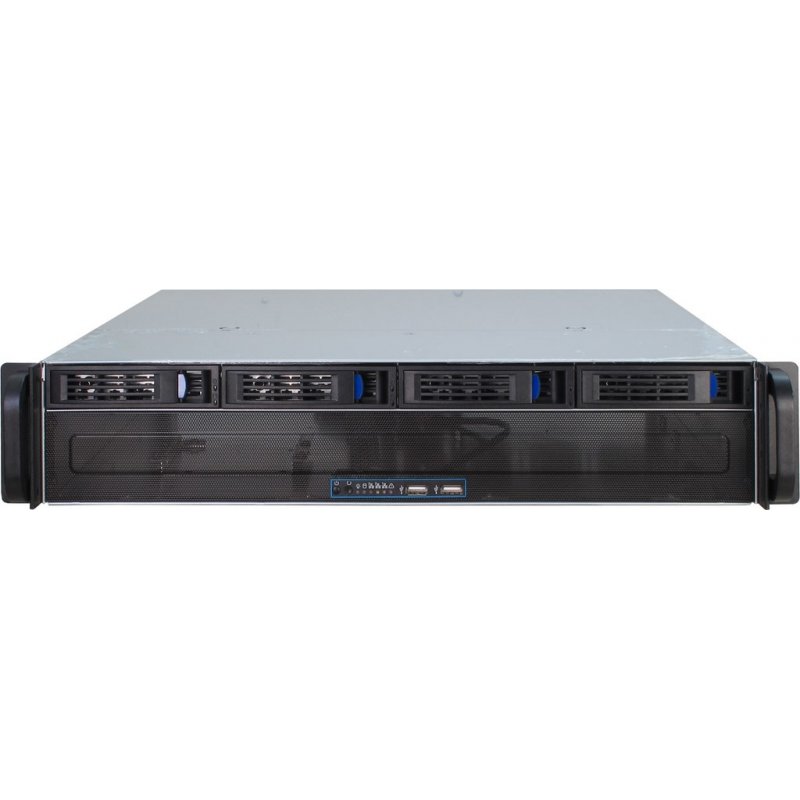 Inter-Tech 2U-2404L Rack Black, Silver