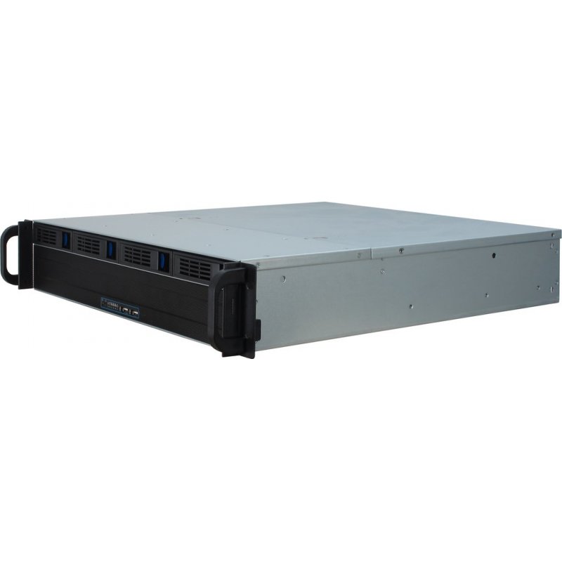 Inter-Tech 2U-2404L Rack Black, Silver