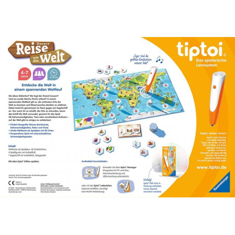 tiptoi 00117 Unsere Reise um die Welt 20 min Jeu de société Voyage/aventure