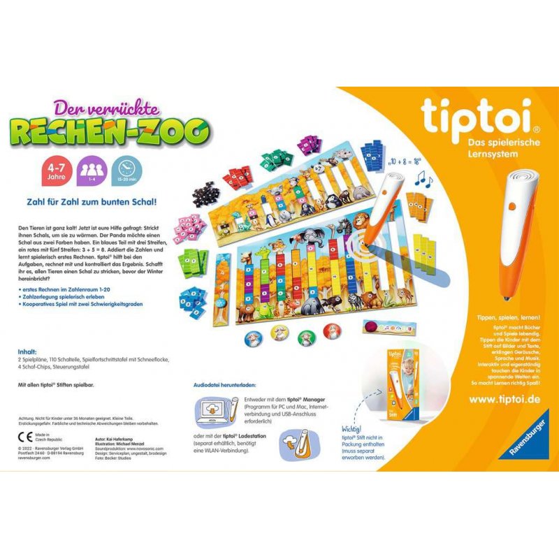 tiptoi Der verrückte Rechen-Zoo Board game Educational