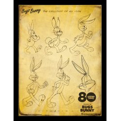 BUGS BUNNY - Evolution d'une Icone - Impression encadrée 30x40cm