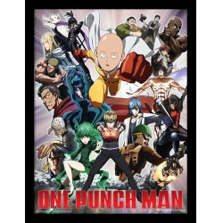 ONE PUNCH MAN - Héros et Villains - Impression encadrée 30x40cm
