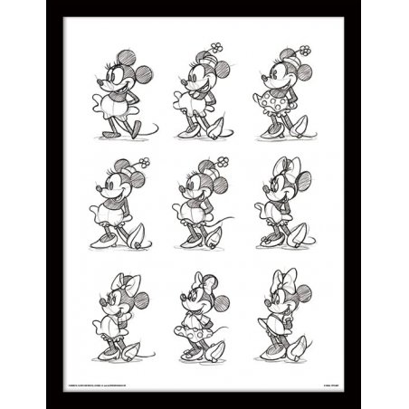MINNIE MOUSE - Multi Sketchs - Impression encadrée 30x40cm