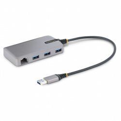 StarTech.com 3-Port USB Hub with Ethernet - 3x USB-A Ports - Gigabit Ethernet (RJ-45) - USB 3.0 5Gbps - Bus-Powered - 1f