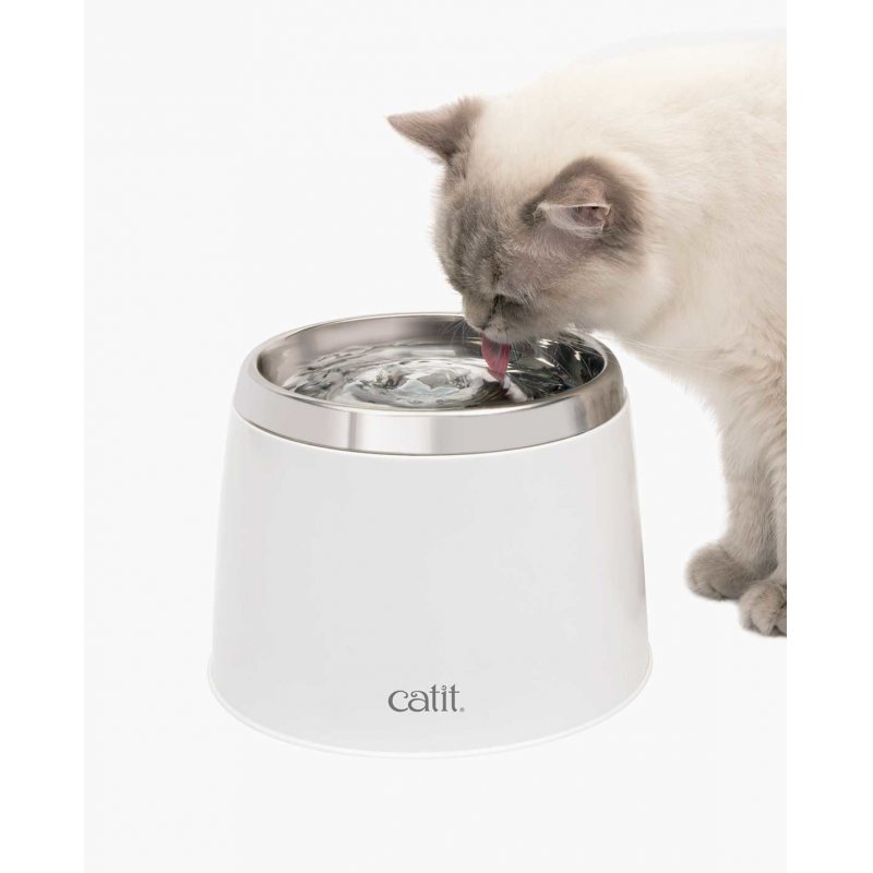 Catit Stainless Steel Drinking Fountain dog/cat feeder/waterer Plastic, Stainless steel White Automatic pet waterer