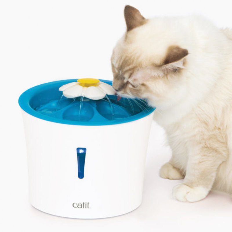 Catit LED Flower Fountain dog/cat feeder/waterer Plastic Blue, White Automatic pet waterer