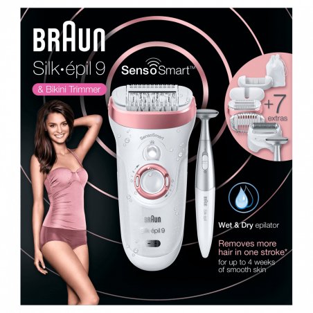 Braun Silk-épil 9 81646959 épilateur 40 pince(s) Or rose, Blanc
