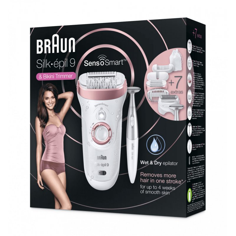 Braun Silk-épil 9 81646959 epilator 40 tweezers Rose gold, White