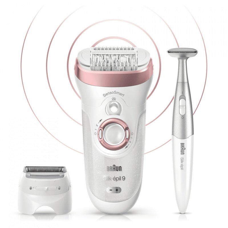 Braun Silk-épil 9 81646959 epilator 40 tweezers Rose gold, White
