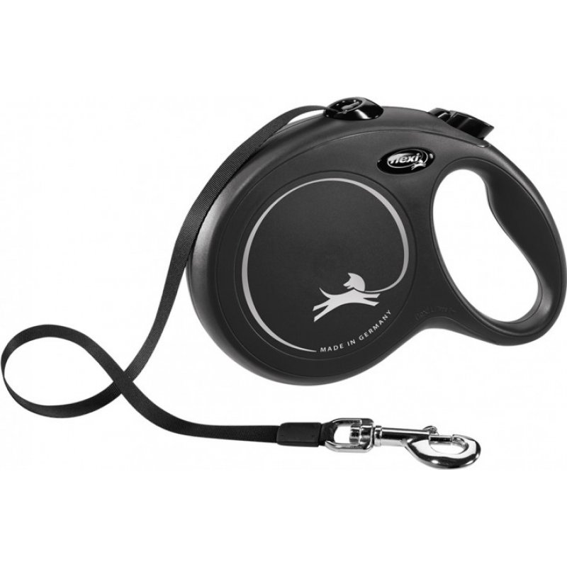 Flexi New Classic L 5 m Noir Chien Laisse avec enrouleur