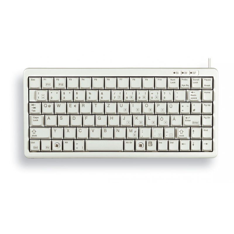 CHERRY Compact Keyboard, QWERTY, 83 keys, Combi USB/PS2, Light Grey
