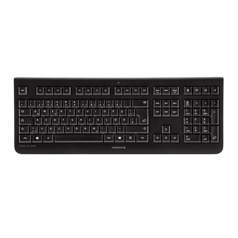 CHERRY DW 3000 keyboard Mouse included RF Wireless AZERTY Belgian Black