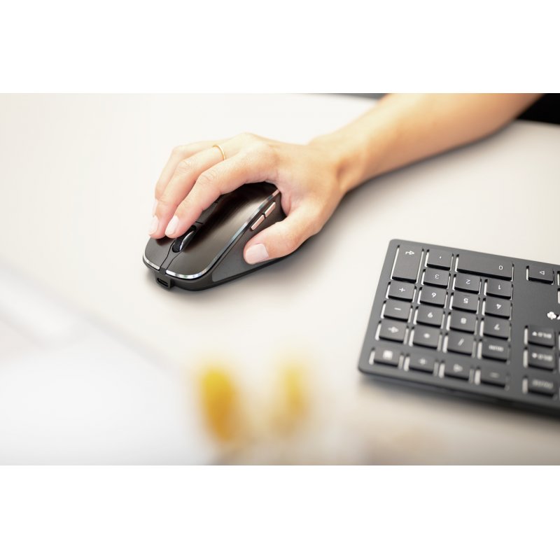 CHERRY DW 9500 SLIM keyboard Mouse included RF Wireless + Bluetooth QWERTZ German Black, Grey