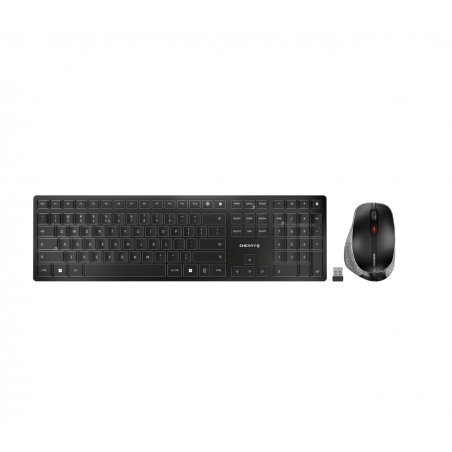 CHERRY DW 9500 SLIM clavier Souris incluse RF sans fil + Bluetooth QWERTY Nordique Noir, Gris