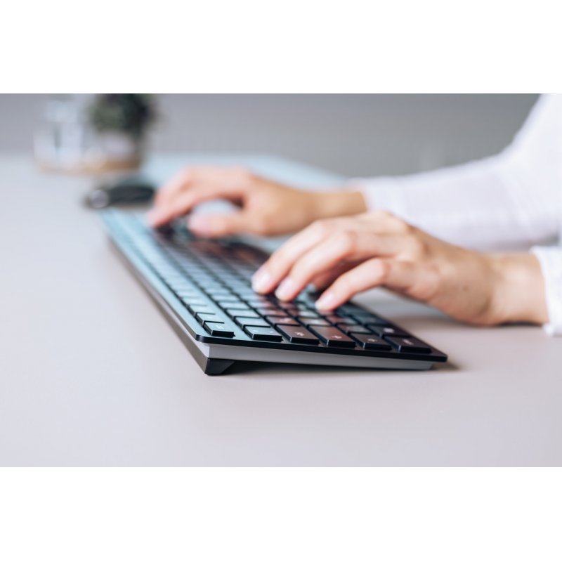 CHERRY KW 9100 SLIM keyboard RF Wireless + Bluetooth Black