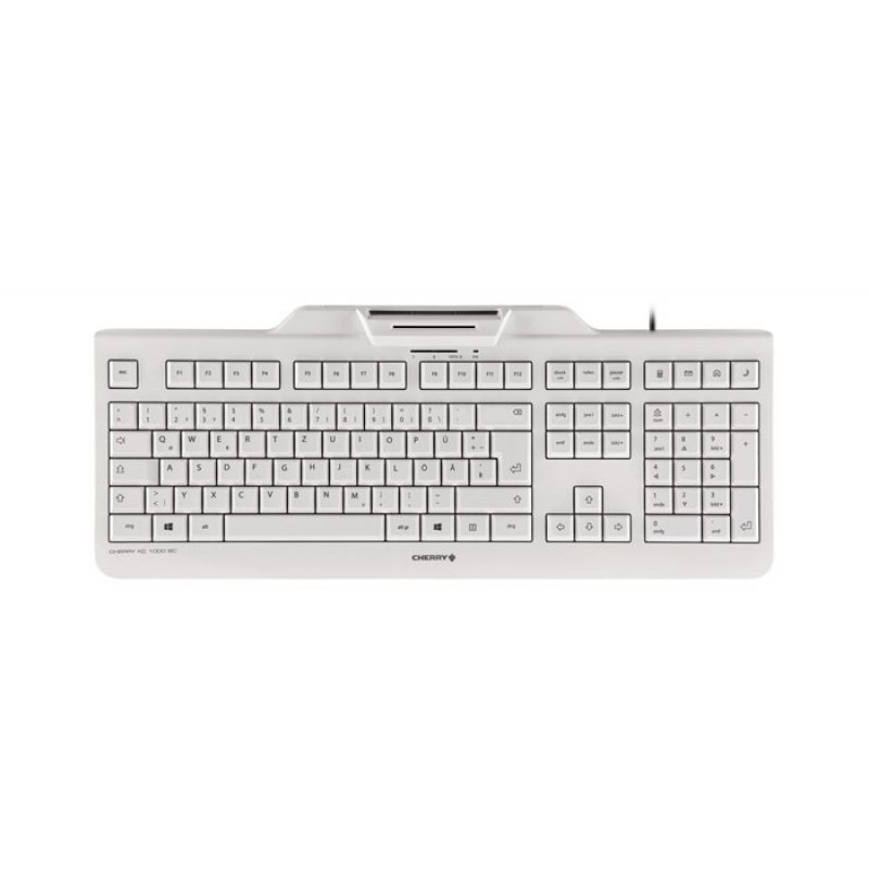 CHERRY KC 1000 SC Corded Smartcard Keyboard, Light Grey, USB (QWERTY - UK)