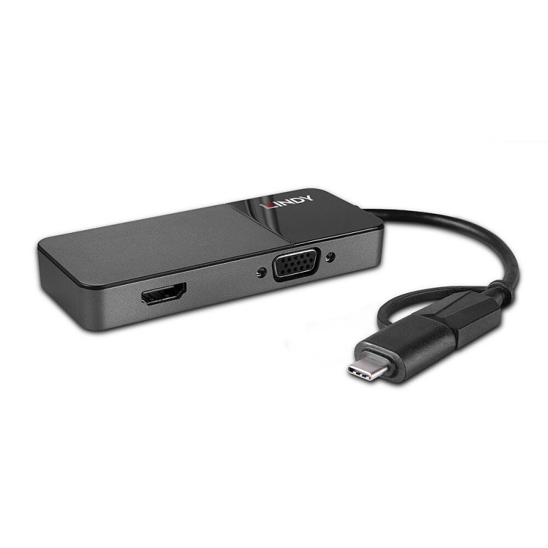 Lindy 43354 notebook dock/port replicator USB 3.2 Gen 1 (3.1 Gen 1) Type-A + Type-C Black