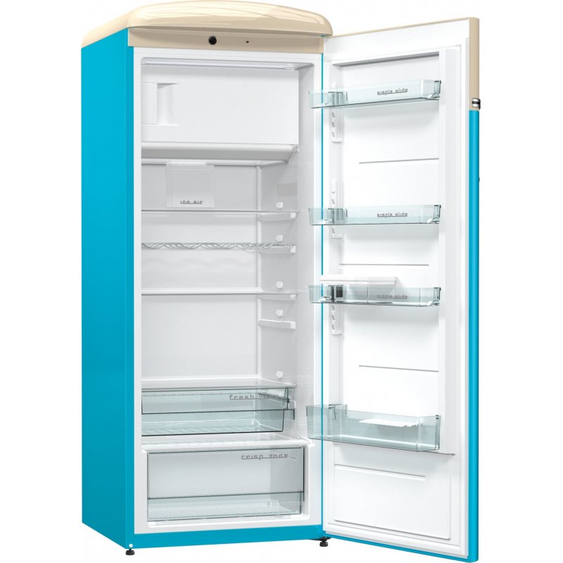 Gorenje OBRB153BL frigo combine Pose libre 254 L Beige, Bleu