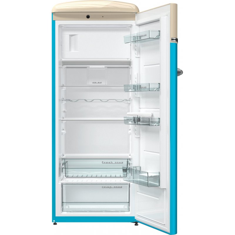 Gorenje OBRB153BL frigo combine Pose libre 254 L Beige, Bleu