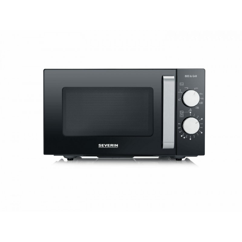 Severin - Microwave w/ceramic plate & Grill function 20L/1000W - Black/Steel (24276)