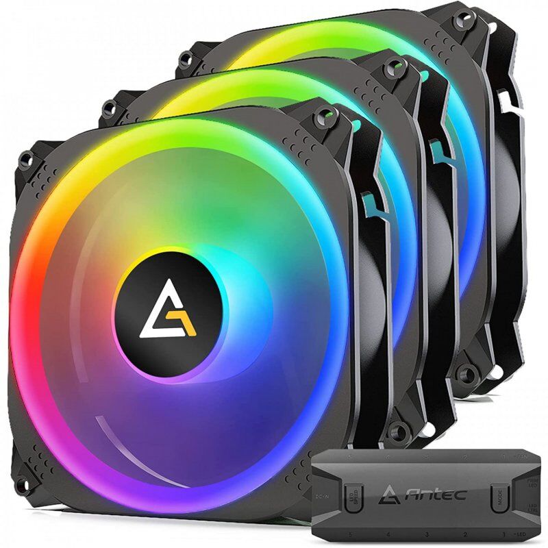 Lot de 3 Ventilateurs de boitier Antec Prizm X 120 3+C RGB - 12cm (Noir)