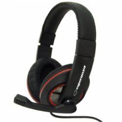 Esperanza EH118 écouteur/casque Avec fil Arceau Appels/Musique Noir, Rouge