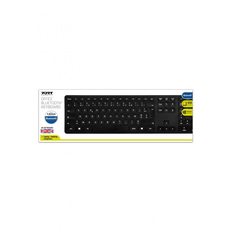 Port Designs 900903 keyboard RF Wireless + Bluetooth AZERTY French Black