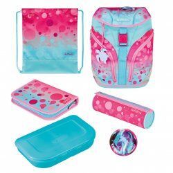 Herlitz SoftLight Plus GreenLine Pink Bubbles Ensemble de cartables Fille Polyester Bleu, Rose