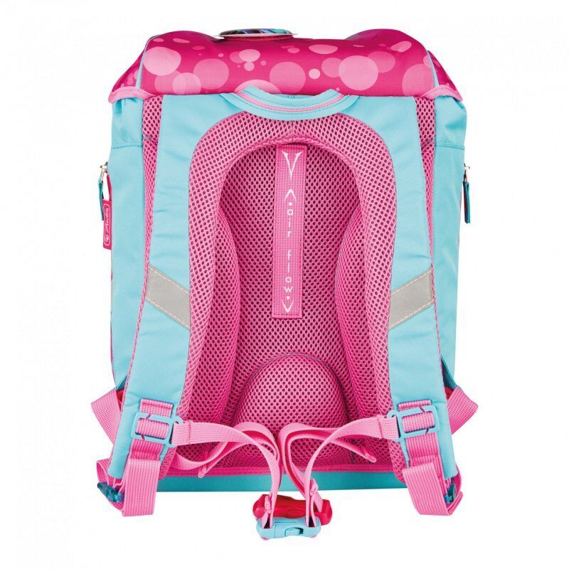 Herlitz SoftLight Plus GreenLine Pink Bubbles Ensemble de cartables Fille Polyester Bleu, Rose