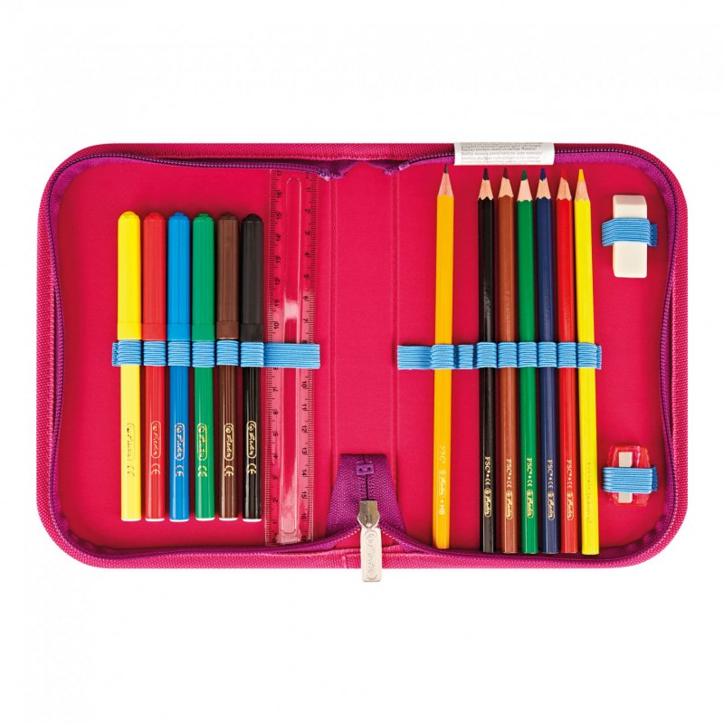 Herlitz UltraLight Plus Tropical Chill school bag set Girl Polyester Navy, Pink