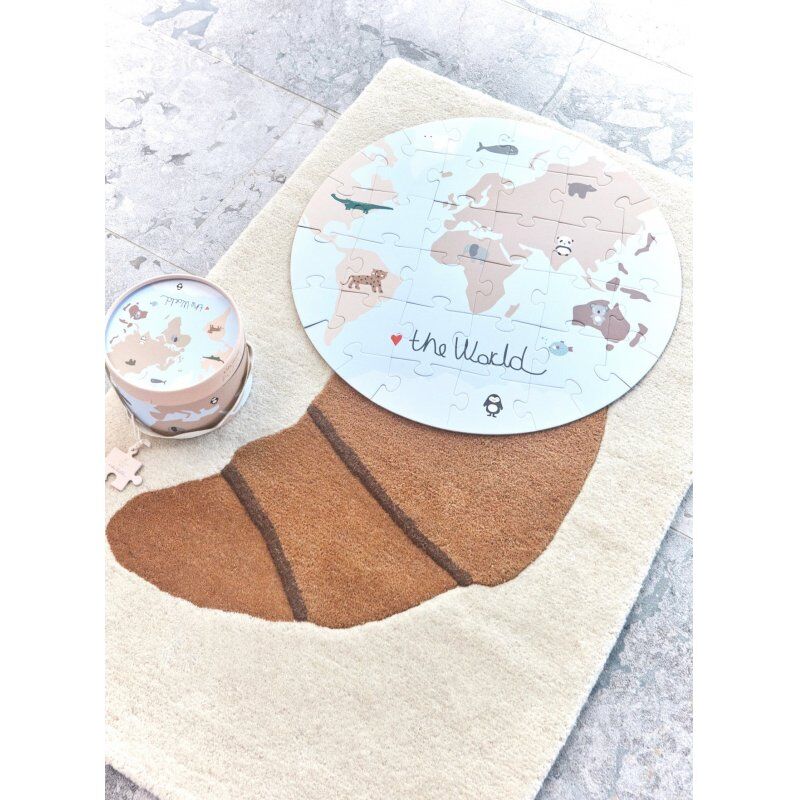 OYOY Croissant Intérieure Tapis de sol Rectangle Coton, Laine Beige, Marron