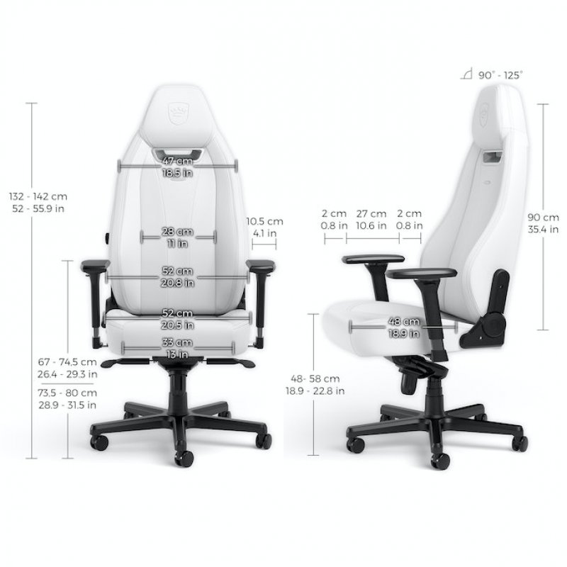 noblechairs LEGEND Gaming armchair Padded seat White