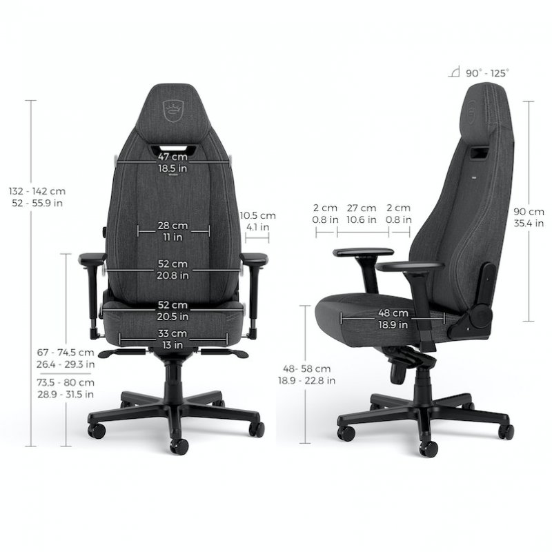 noblechairs LEGEND TX PC gaming chair Upholstered padded seat Anthracite, Grey