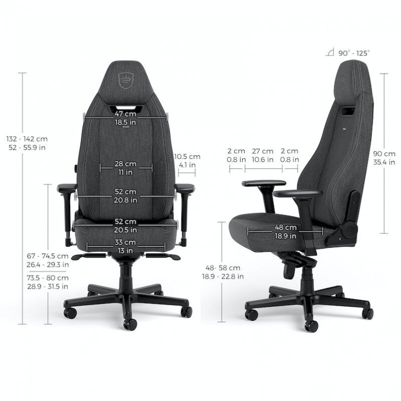 noblechairs LEGEND TX Siège de jeu sur PC Siège capitonné Anthracite, Gris