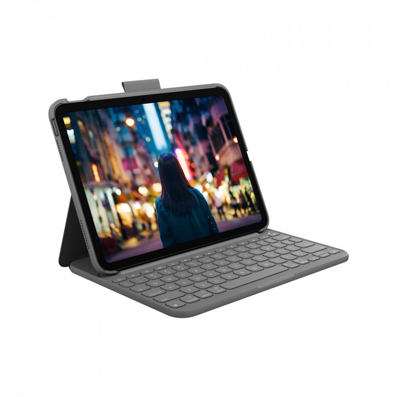 Logitech Slim Folio Gris Bluetooth QWERTZ Suisse