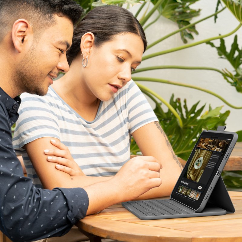 Logitech Slim Folio Gris Bluetooth QWERTZ Suisse