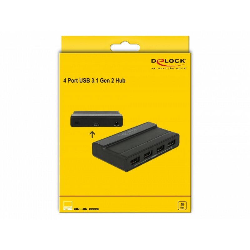 DeLOCK External USB 3.1 Hub 4 Port with 10 Gbps